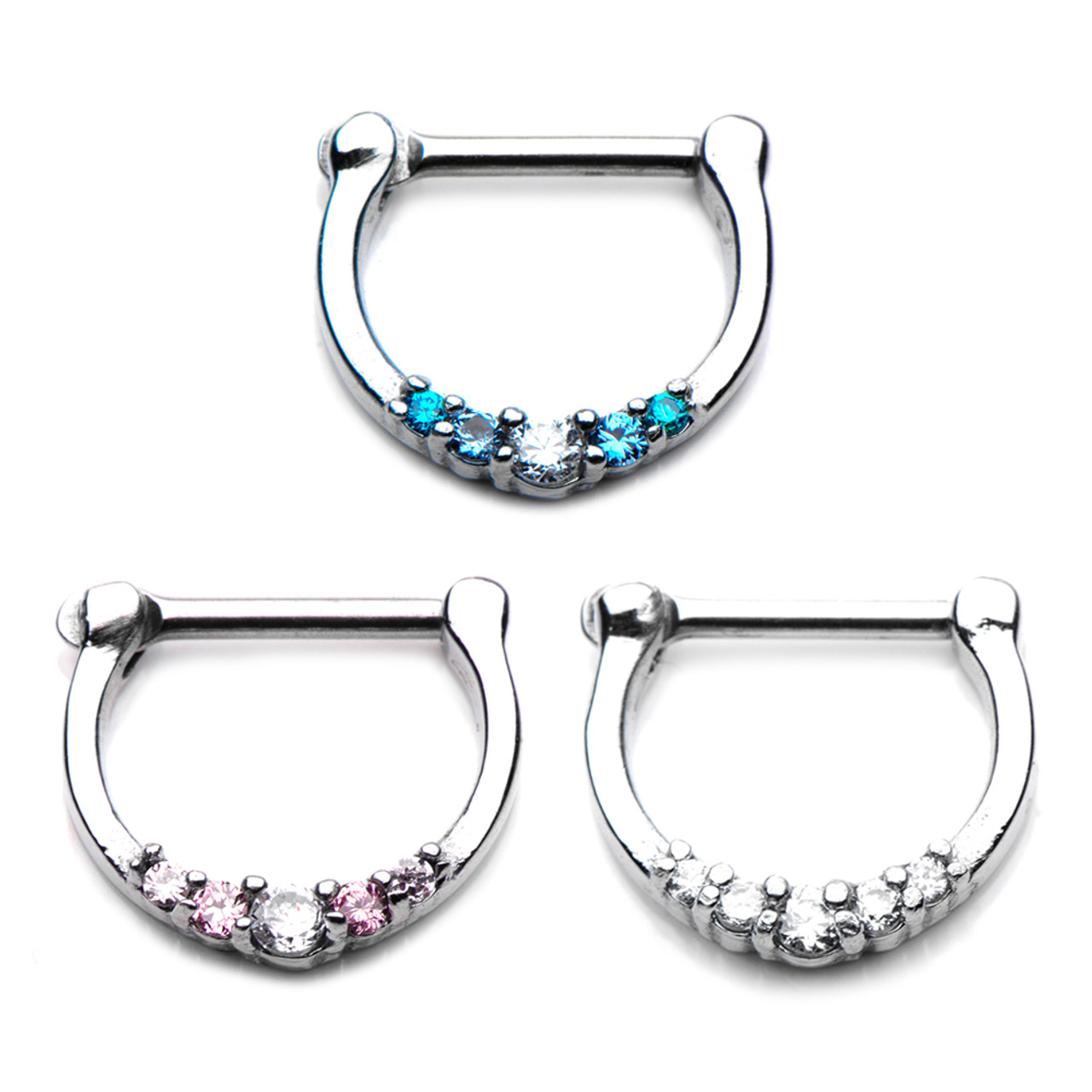 Buy Set of 4 Oxidised Silver Plated Septum Nose Rings for Women Online at  Silvermerc | SBNP1L_75 – Silvermerc Designs